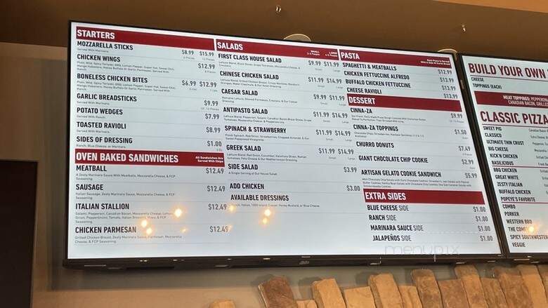 First Class Pizza - Irvine, CA menu_pic