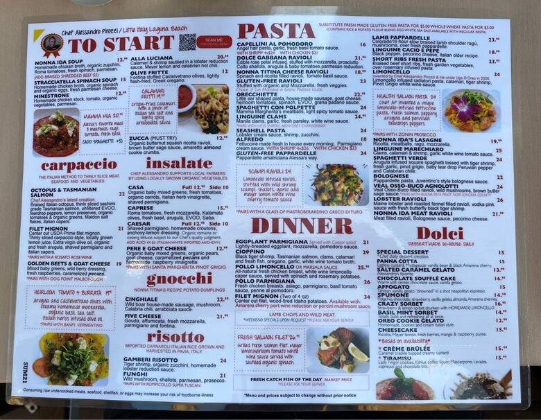 Polina Salerno Italian Restaurant - Laguna Beach, CA