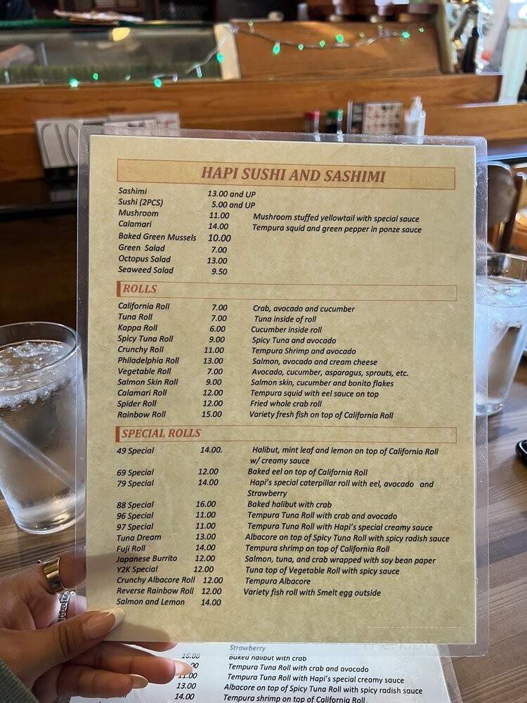 Hapi Sushi Of Laguna - Laguna Beach, CA menu_pic