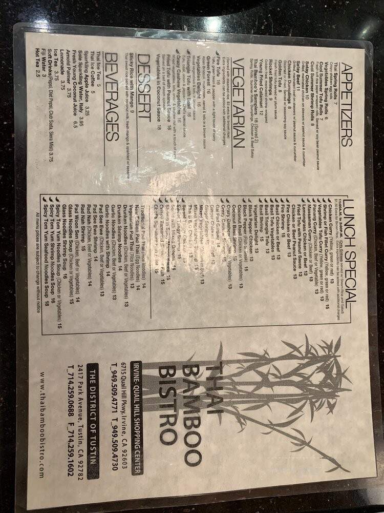 Thai Bamboo Bistro - Irvine, CA