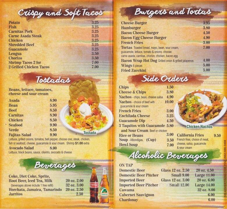 Adolfo's Mexican Food - Laguna Beach, CA menu_pic