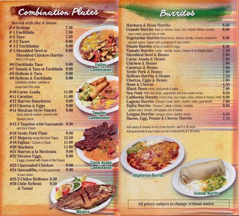 Adolfo's Mexican Food - Laguna Beach, CA menu_pic