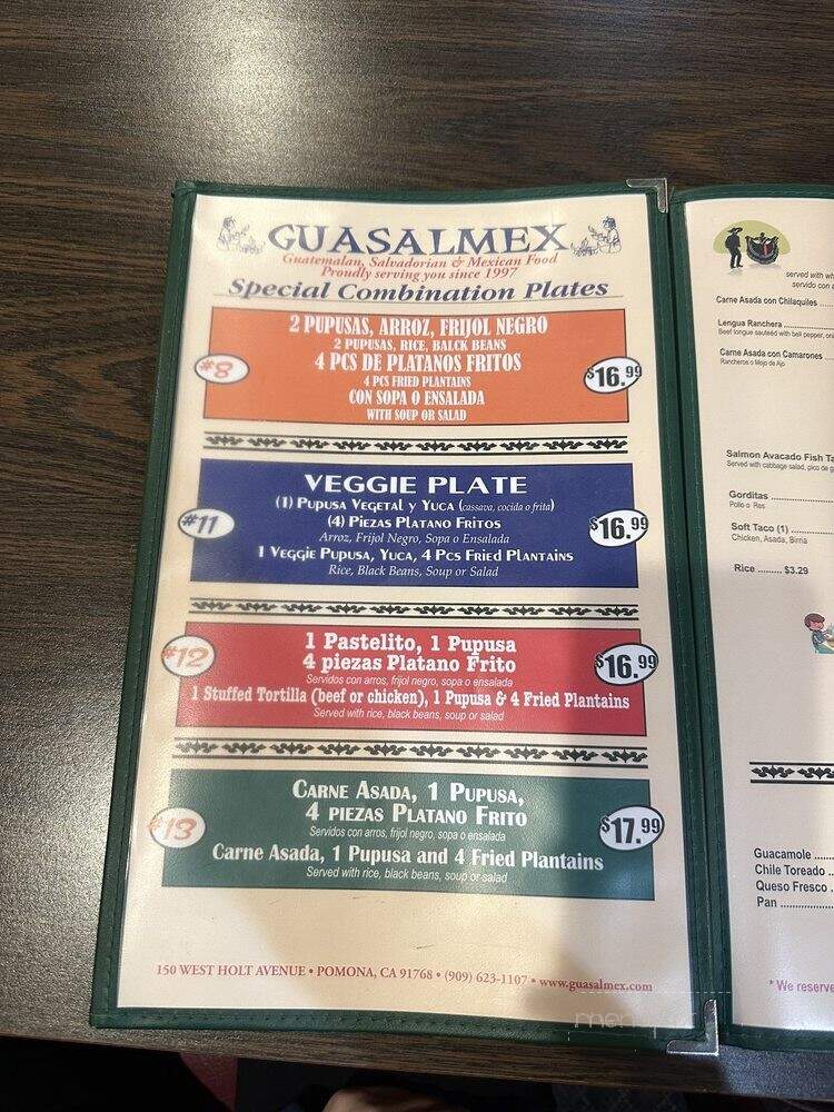 Guasalmex Restaurant - Pomona, CA menu_pic