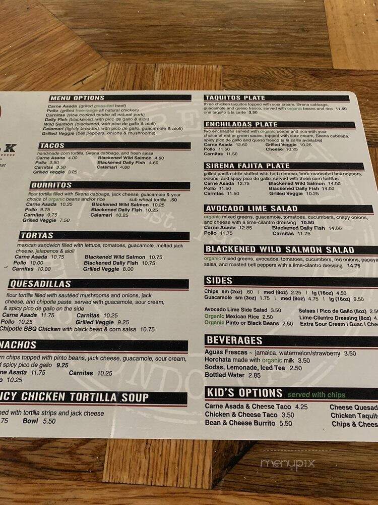 La Sirena Grill - Laguna Beach, CA menu_pic