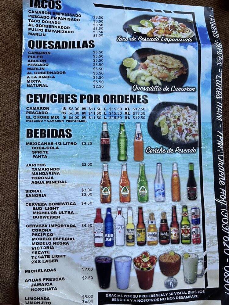 Mariscos Linda Restaurant - Pomona, CA menu_pic