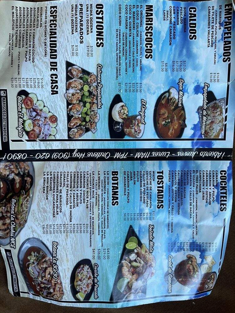 Mariscos Linda Restaurant - Pomona, CA menu_pic