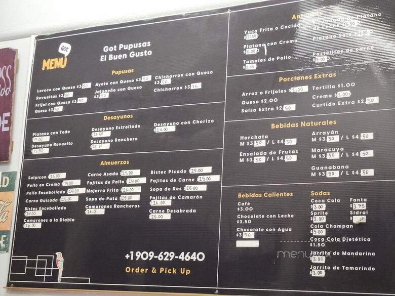 El Buen Gusto - Pomona, CA menu_pic