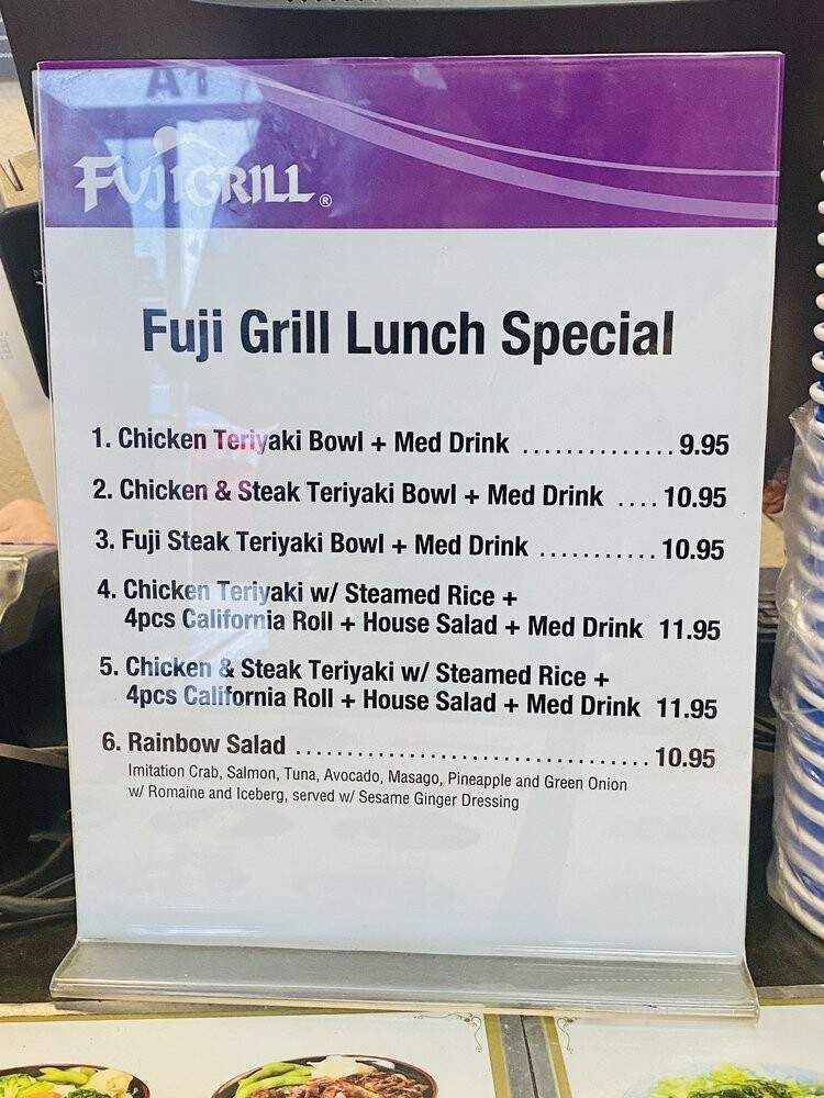 Fuji Grill - Lake Forest, CA menu_pic