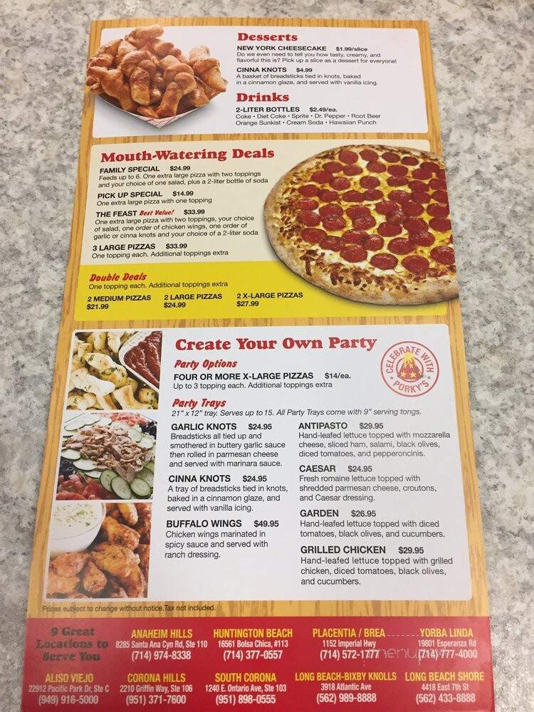 Porky's Pizza - Aliso Viejo, CA