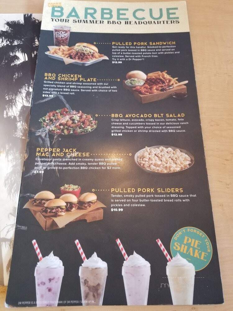 Coco's Bakery Restaurant - Laguna Hills, CA menu_pic