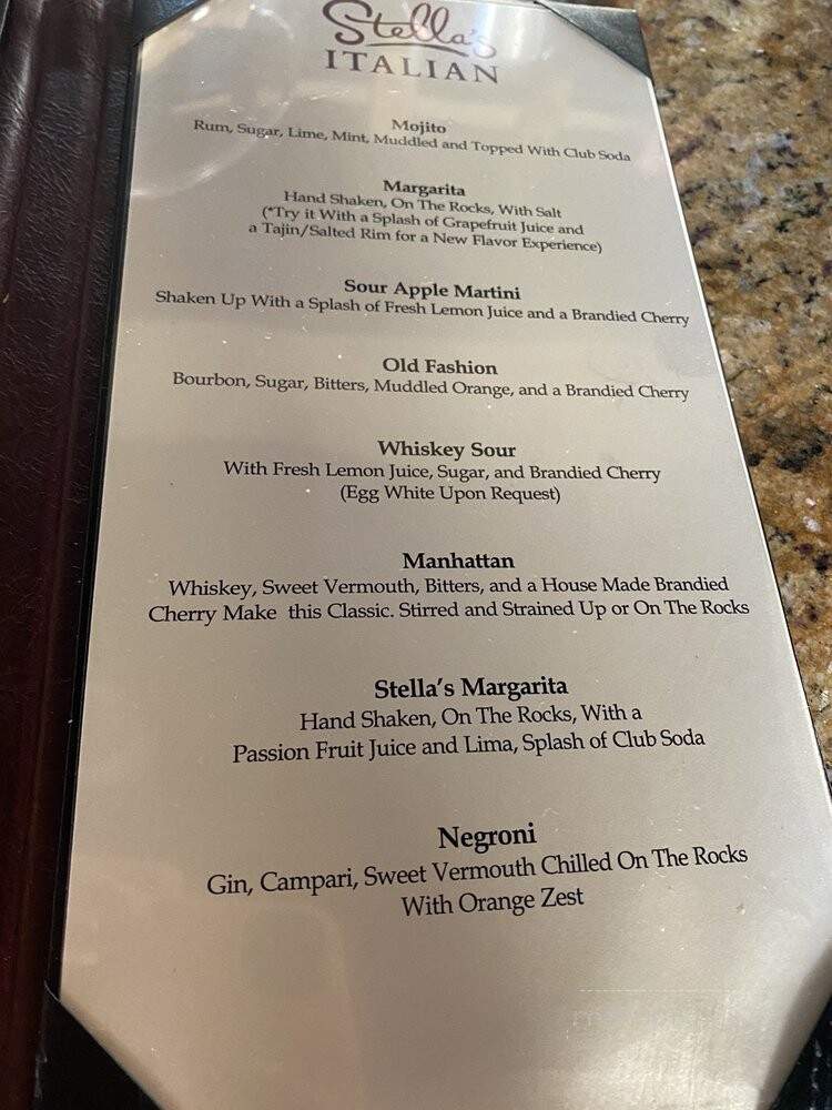 Stella's - Dana Point, CA menu_pic