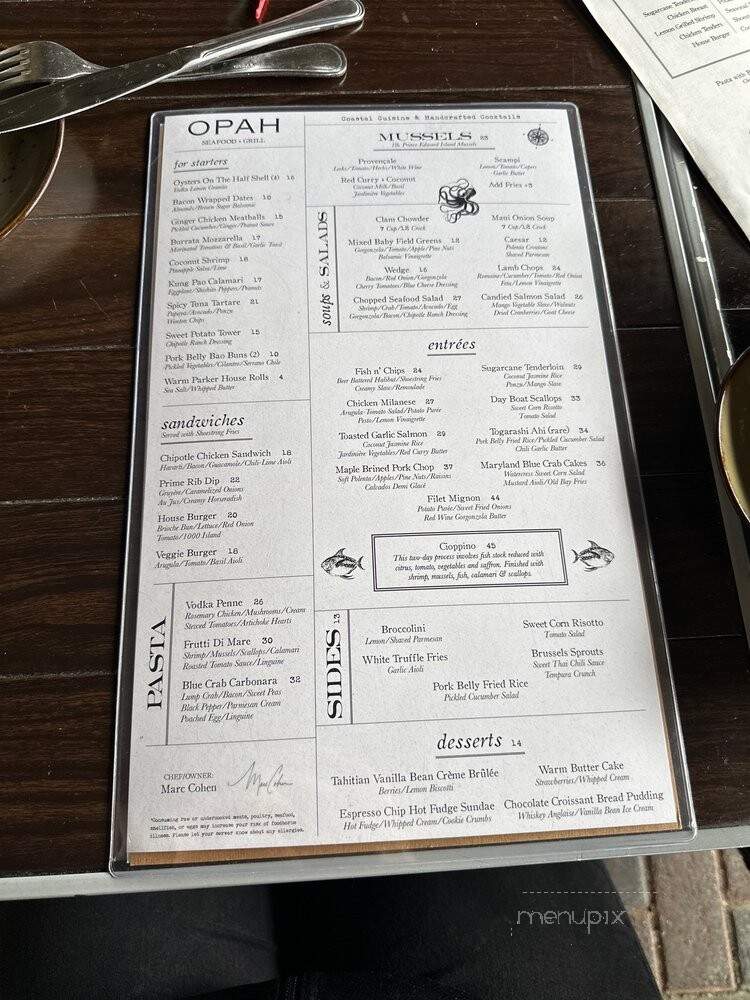 Opah - Aliso Viejo, CA menu_pic