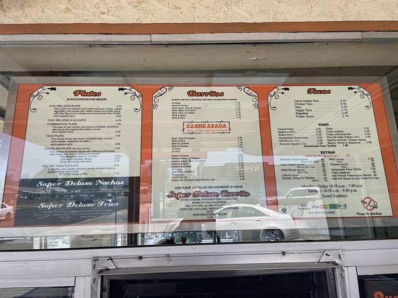 Juanita's Drive In - Pomona, CA menu_pic