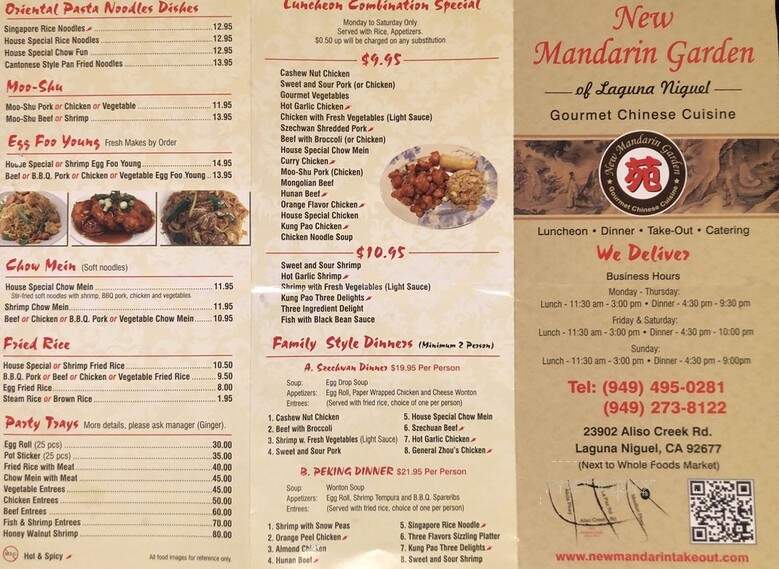New Mandarin Garden - Laguna Niguel, CA menu_pic