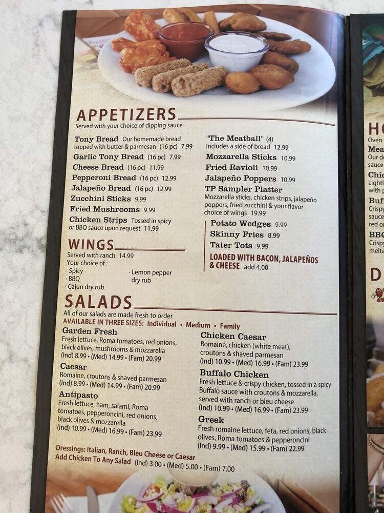 Tony Pepperoni Pizzeria - Laguna Niguel, CA menu_pic