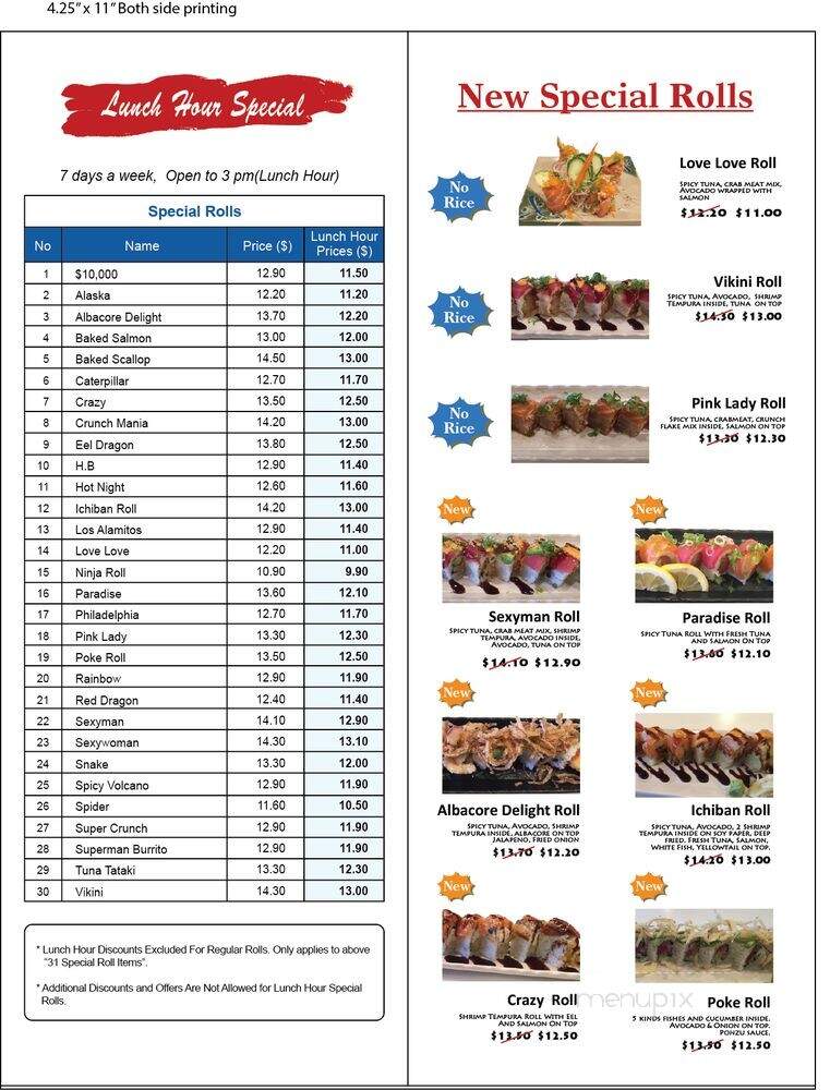 Sango Sushi Restaurant - Laguna Niguel, CA menu_pic