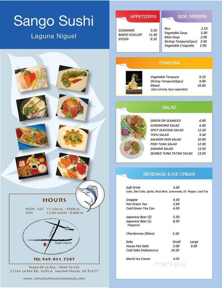 Sango Sushi Restaurant - Laguna Niguel, CA menu_pic