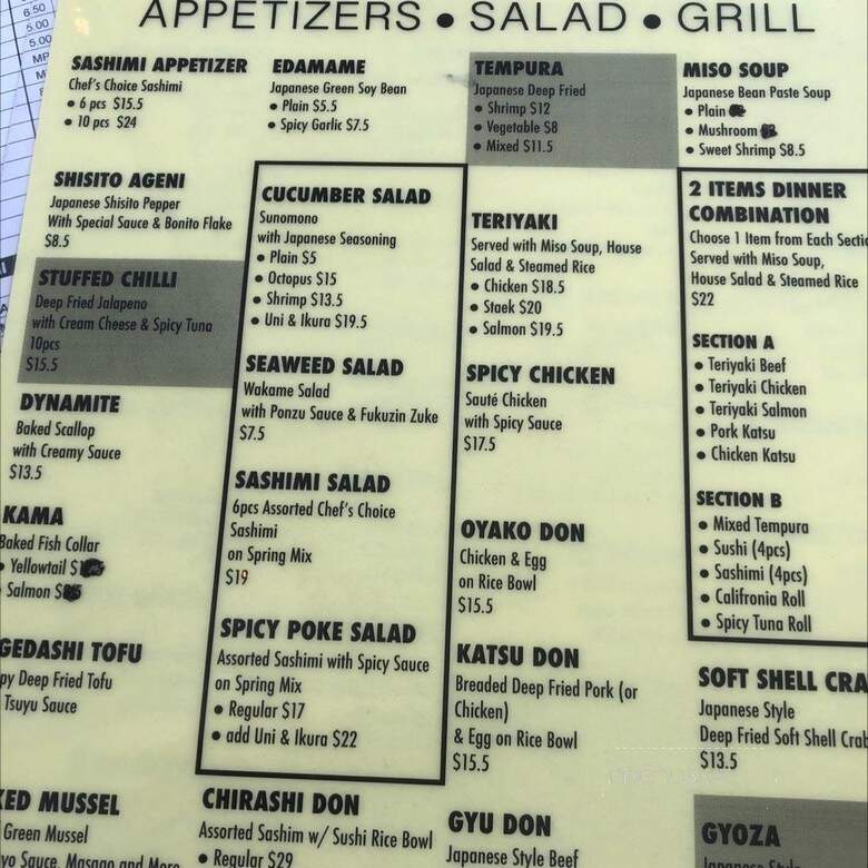 Dana Kai - Dana Point, CA menu_pic