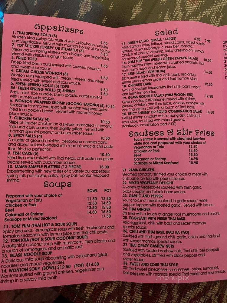 Thai Dara - Dana Point, CA menu_pic