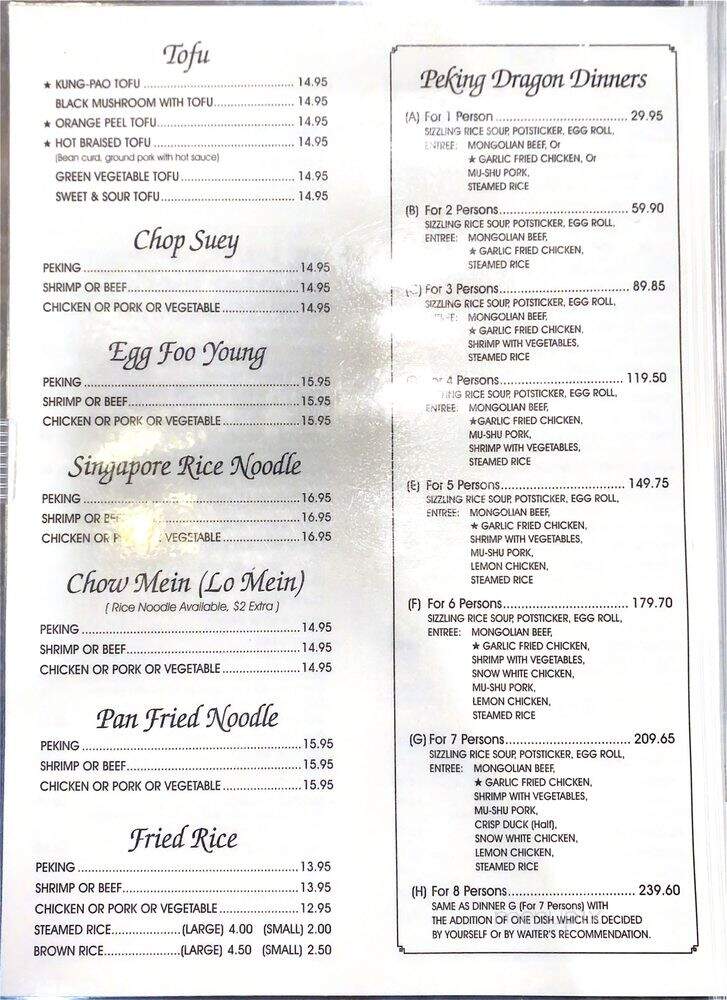 Peking Dragon Restaurant - Dana Point, CA menu_pic