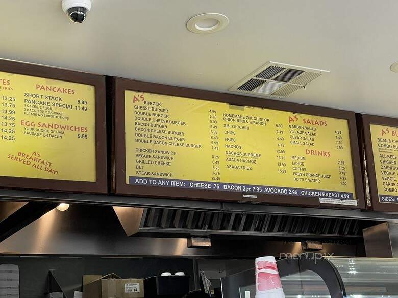 A's-Ace Burgers - San Juan Capistrano, CA menu_pic