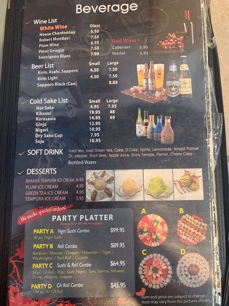 Samurai Sushi - Mission Viejo, CA menu_pic