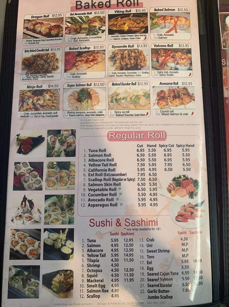 Samurai Sushi - Mission Viejo, CA menu_pic