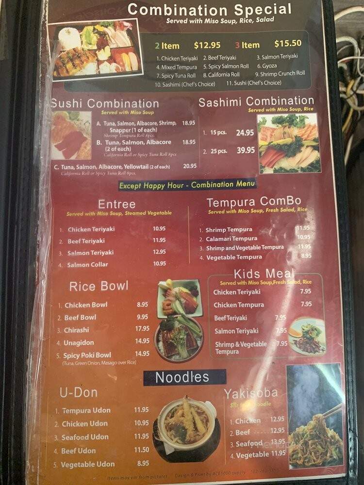 Samurai Sushi - Mission Viejo, CA menu_pic