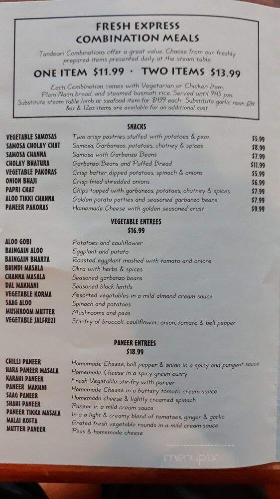 Natraj's Tandoori - Foothill Ranch, CA menu_pic