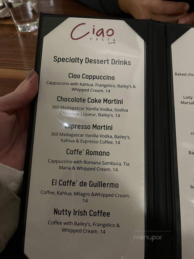 Ciao Pasta - San Juan Capistrano, CA menu_pic