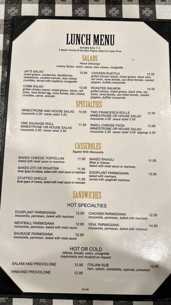Fratellos Italian Family - San Clemente, CA menu_pic