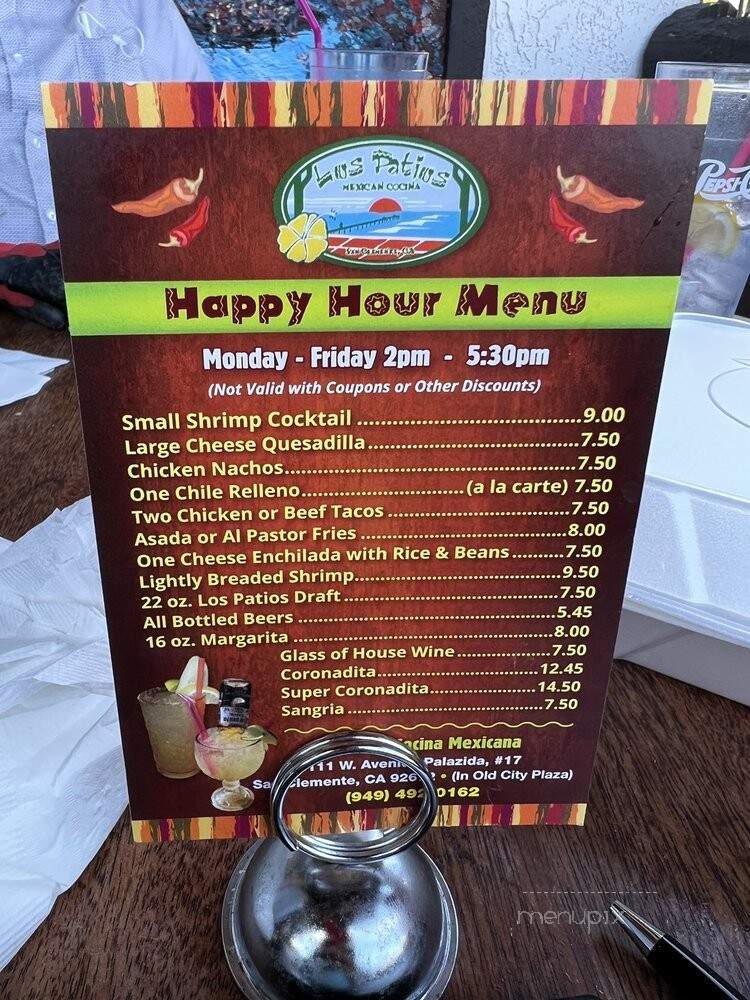 Los Patios - San Clemente, CA menu_pic