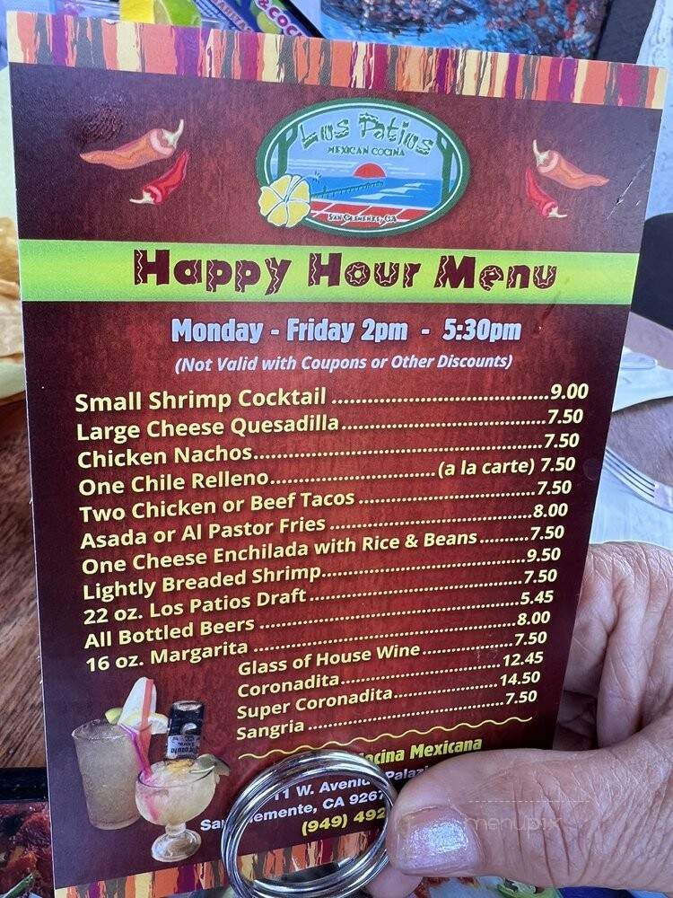 Los Patios - San Clemente, CA menu_pic