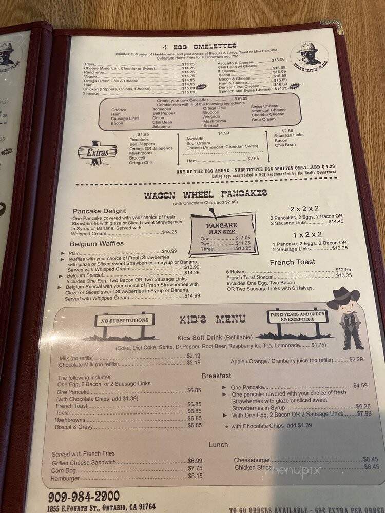 Zeke's Eatin Place - Ontario, CA menu_pic