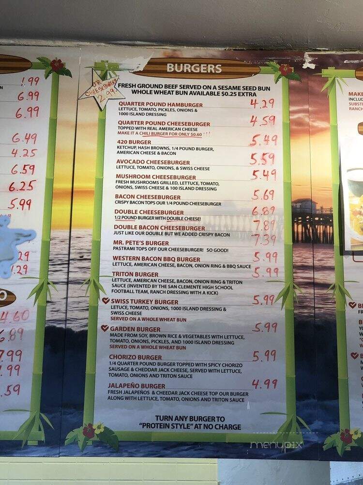 Mr Pete's Burgers - San Clemente, CA menu_pic