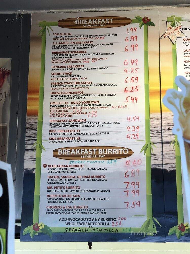 Mr Pete's Burgers - San Clemente, CA menu_pic