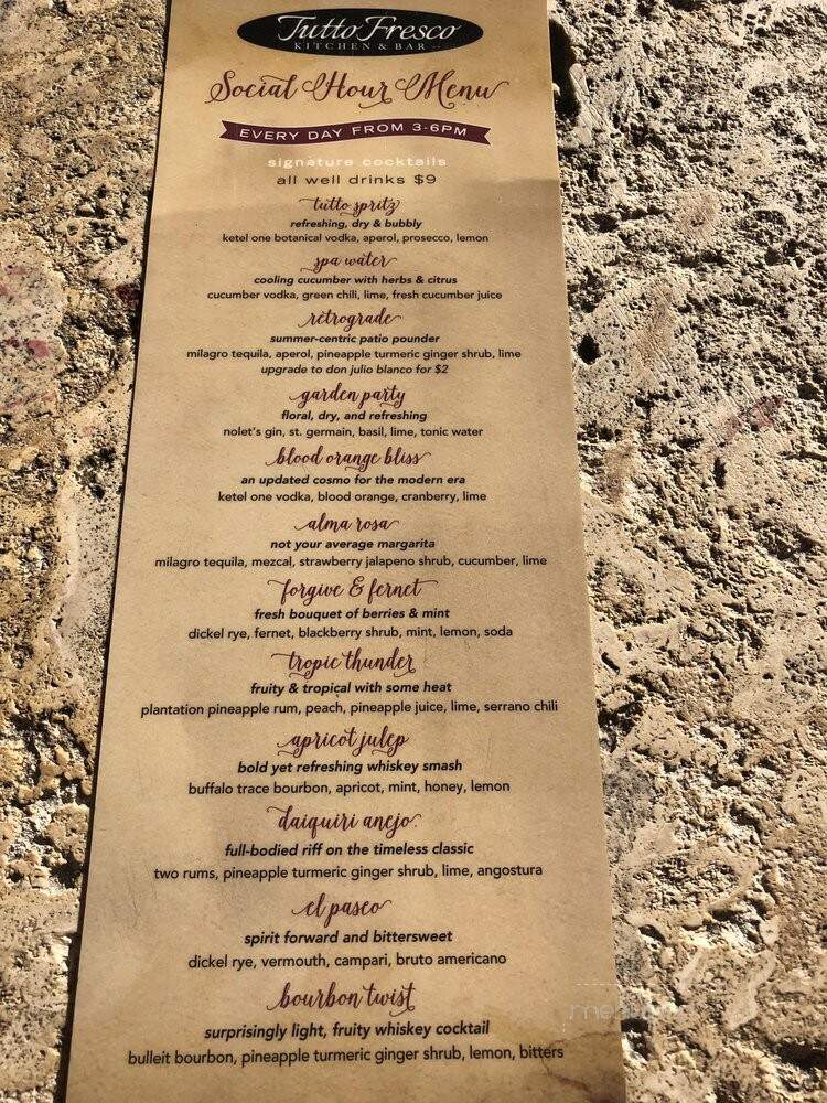 Tutto Fresco - Rancho Santa Margarita, CA menu_pic