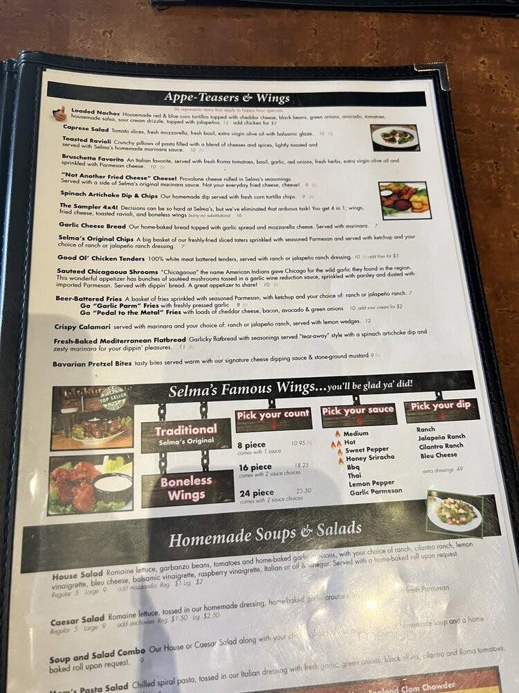 Selma's Chicago Pizzeria - Rancho Santa Margarita, CA menu_pic