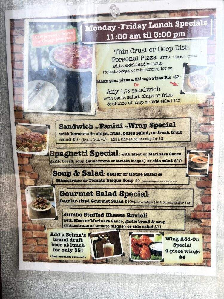 Selma's Chicago Pizzeria - Rancho Santa Margarita, CA menu_pic