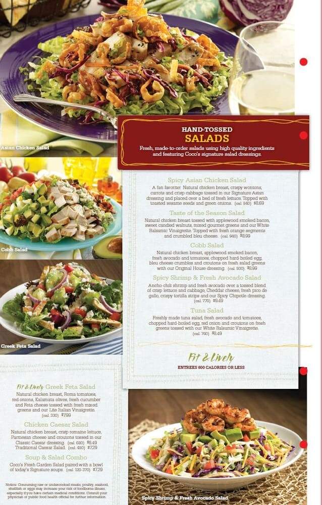 Coco's Bakery Restaurant - Rancho Cucamonga, CA menu_pic
