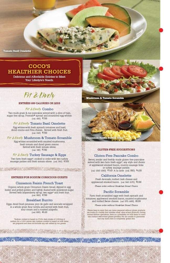 Coco's Bakery Restaurant - Rancho Cucamonga, CA menu_pic