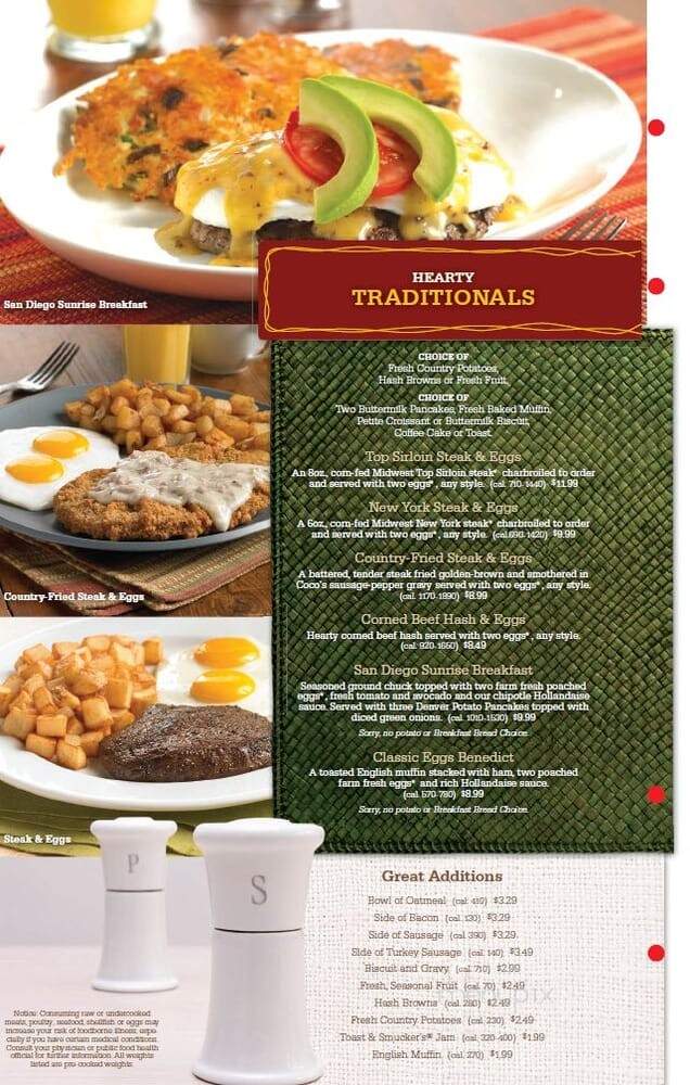 Coco's Bakery Restaurant - Rancho Cucamonga, CA menu_pic