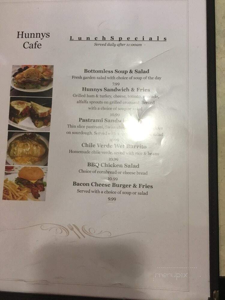 Hunny's Restaurant - Corona, CA menu_pic