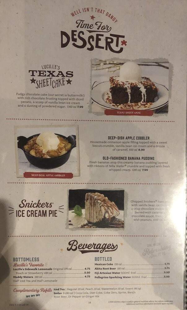 Lucille's Smokehouse BBQ - Rancho Cucamonga, CA menu_pic