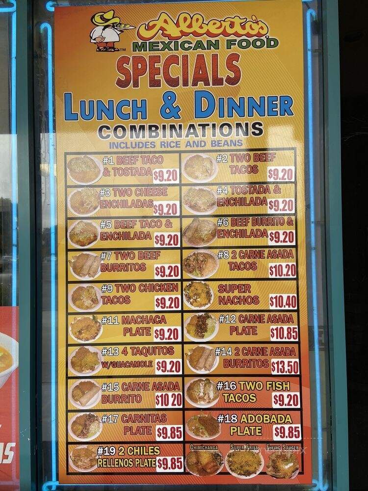 Alberto's Mexican Food - Riverside, CA menu_pic
