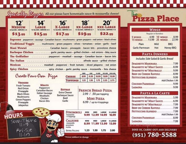 Pizza Time - Riverside, CA menu_pic