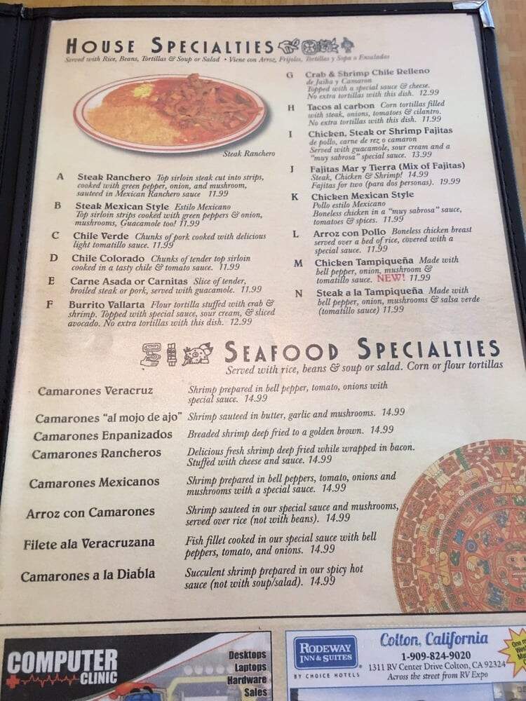 Maria's Mexican Foods - Colton, CA menu_pic