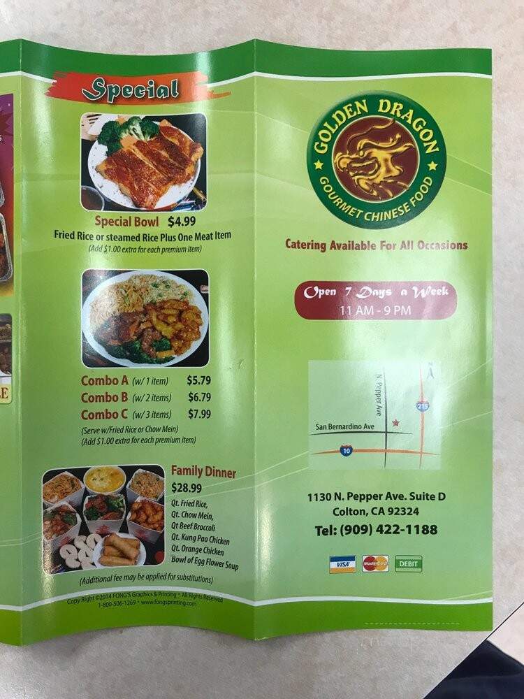 Golden Dragon - Colton, CA menu_pic