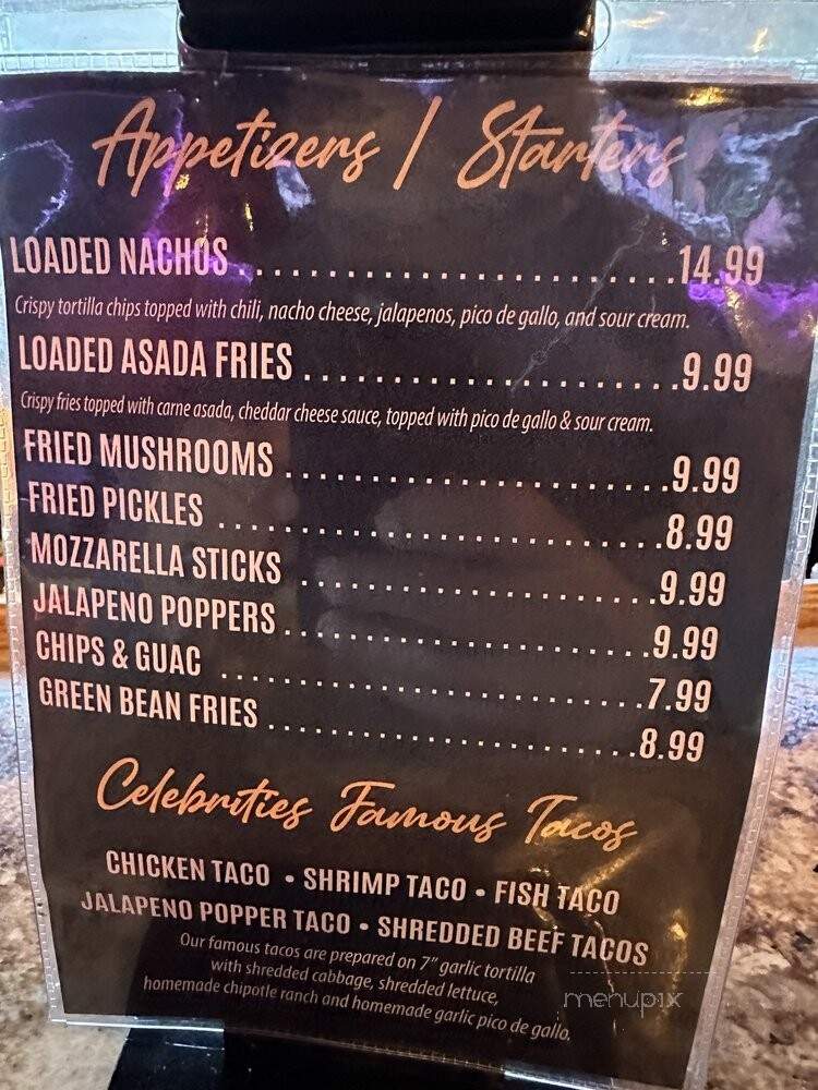 Celebrities Sports Grill - San Bernardino, CA menu_pic