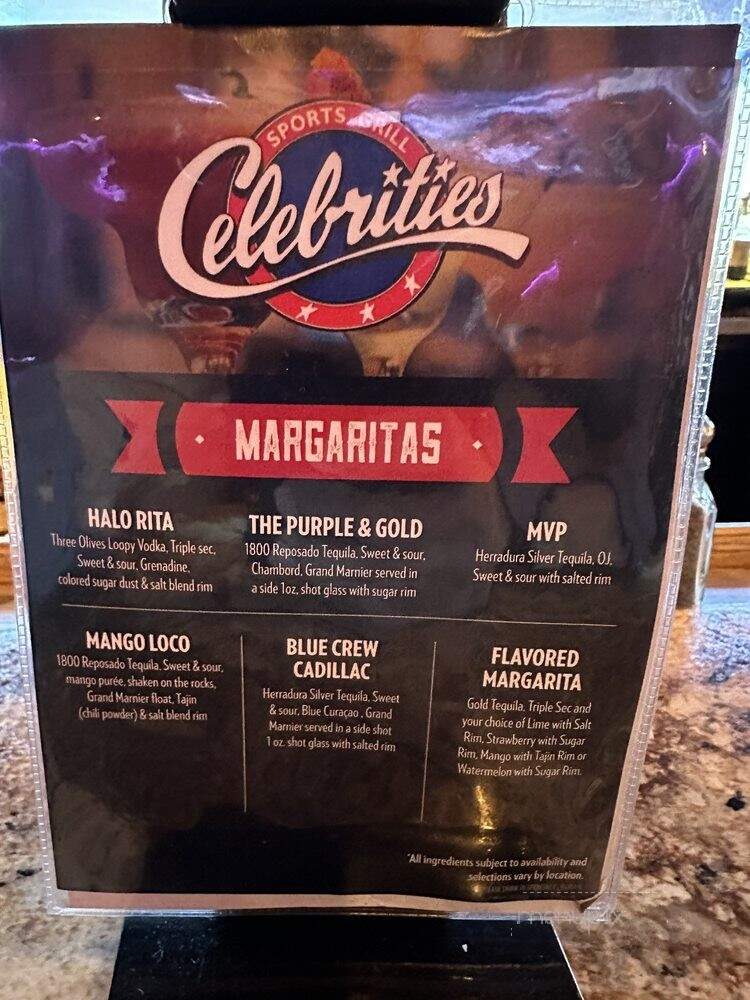 Celebrities Sports Grill - San Bernardino, CA menu_pic